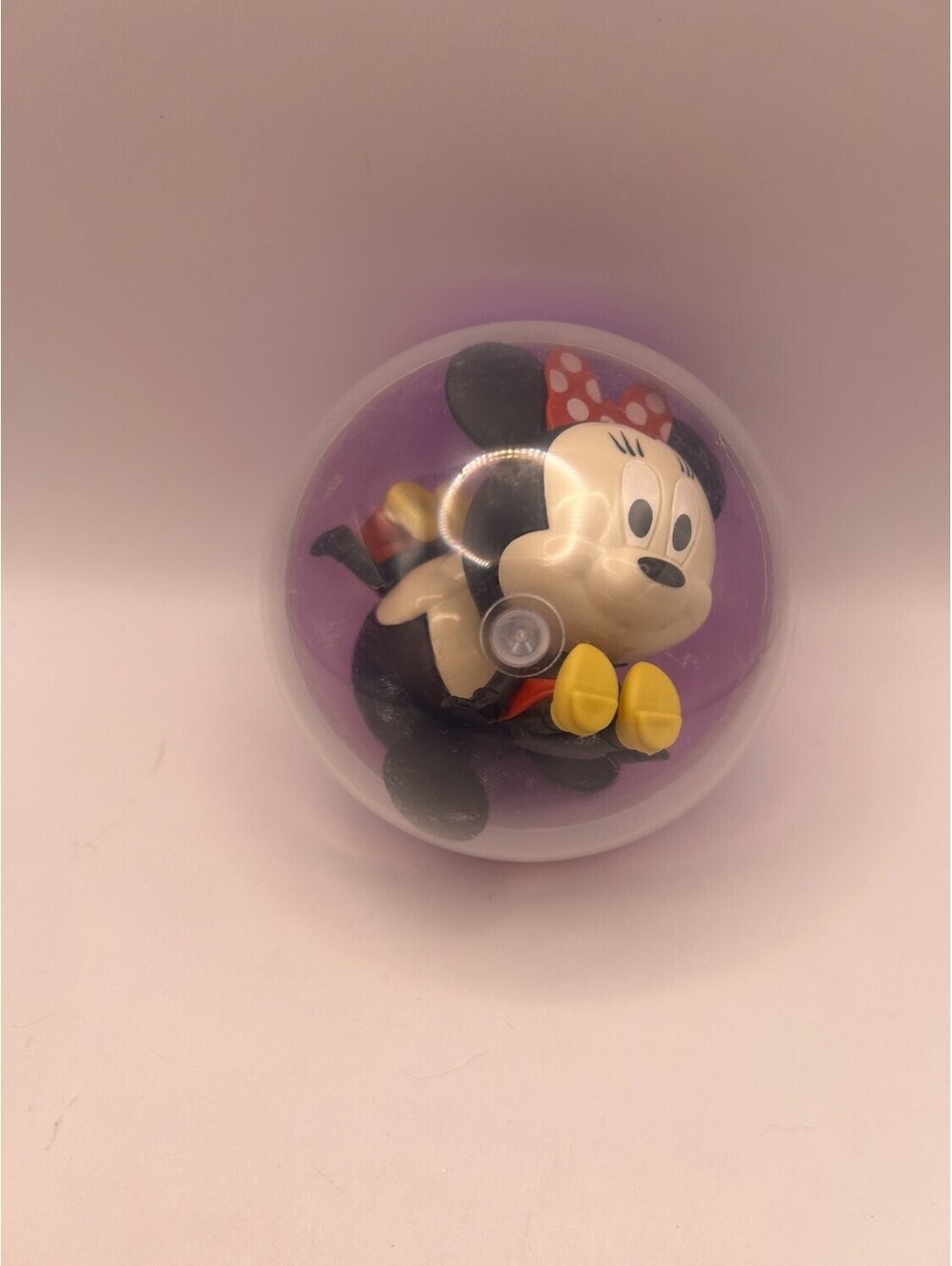 Disney Mickey Mouse Minnie Mouse Roll Ball Baby Toy Clear Dome Lavender Base